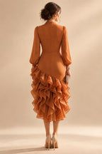 A-Line/Princess Scoop Neck Chiffon Maxi Mother of the Bride & Groom Dresses with 3D Flowers, Sweep Train & Pleats (SHI22501627)