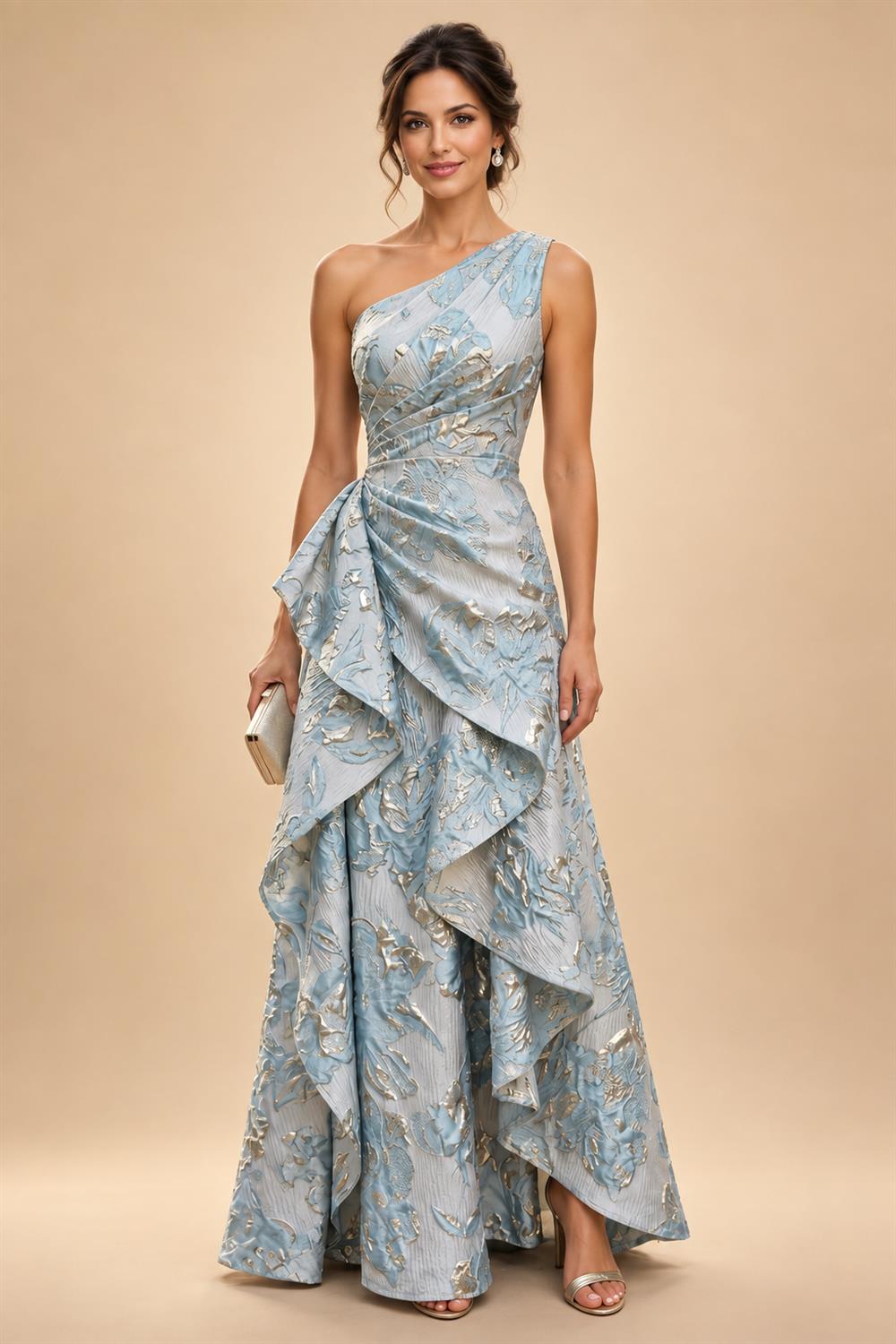 Chiffon A-Line/Princess Scoop Neck Short Mother of the Bride & Groom Dresses Tiered (SHI22500912)