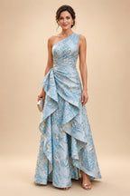 2-Piece A-Line Chiffon 3/4 Sleeves Mother of the Bride & Groom Dresses with Scalloped V-Neck Lace Bodice (SHI22500637)