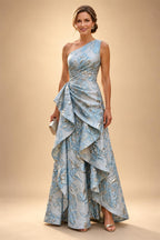 Tulle A-Line/Princess V-Neck Floor-Length Mother of the Bride & Groom Dresses with 3D Flowers (SHI22501351)