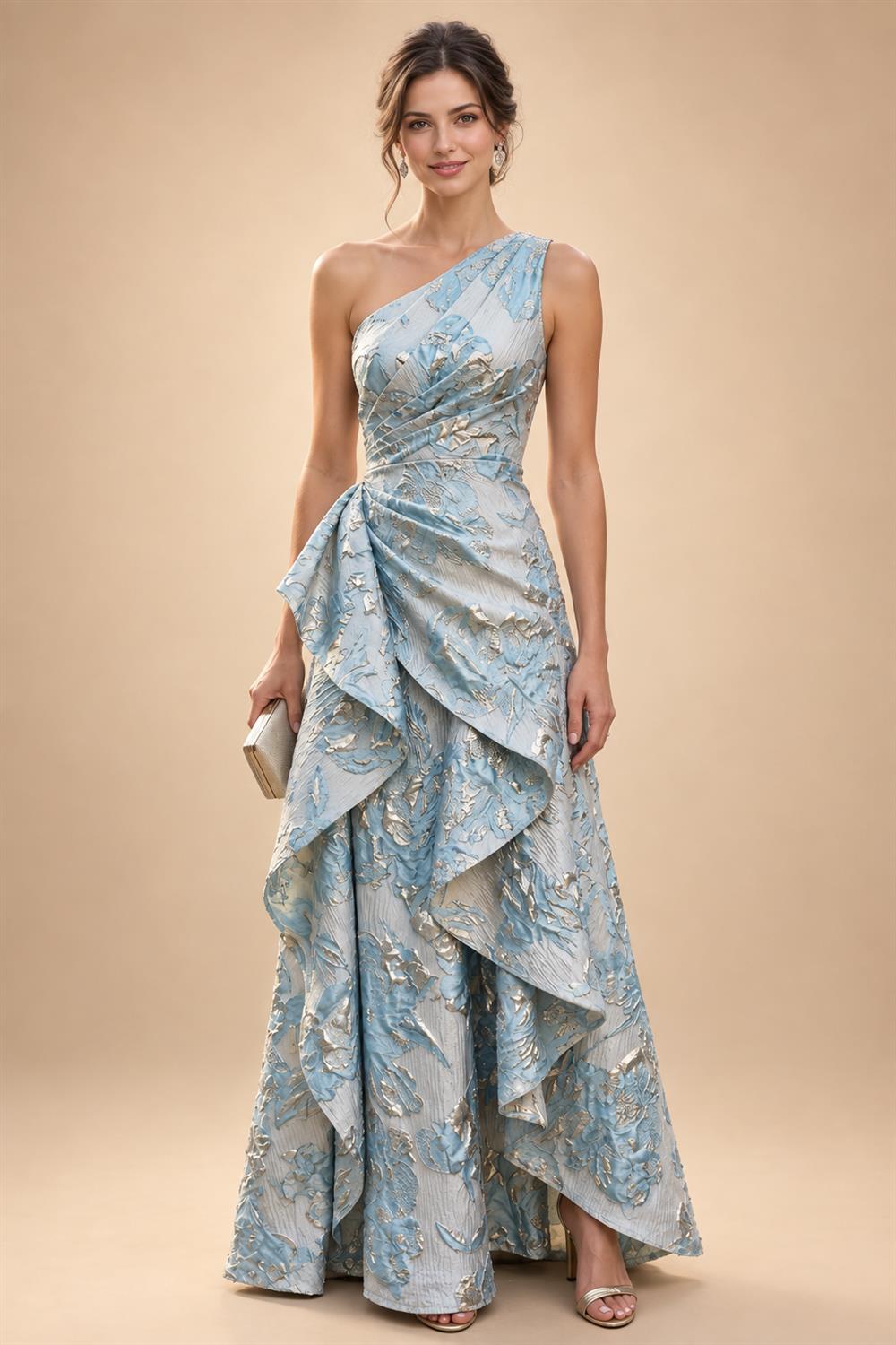 A-Line/Princess Off Shoulder Chiffon Floor-Length Mother of the Bride & Groom Dresses with Lace Appliques & Pleats (SHI22501566)