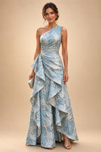 Jacquard A-Line/Princess V-Neck Floor-Length Mother of the Bride & Groom Dresses with Pockets (SHI22500987)