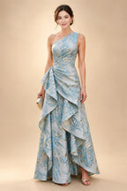 V Neck Satin Pleated Mermaid Mother of the Bride Dresses (SHIR1110589)