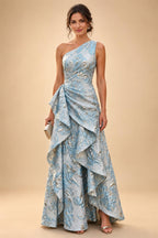Satin A Line Round Neck Ruched Pleats Mother of the Bride & Groom Dresses (SHI22500952)