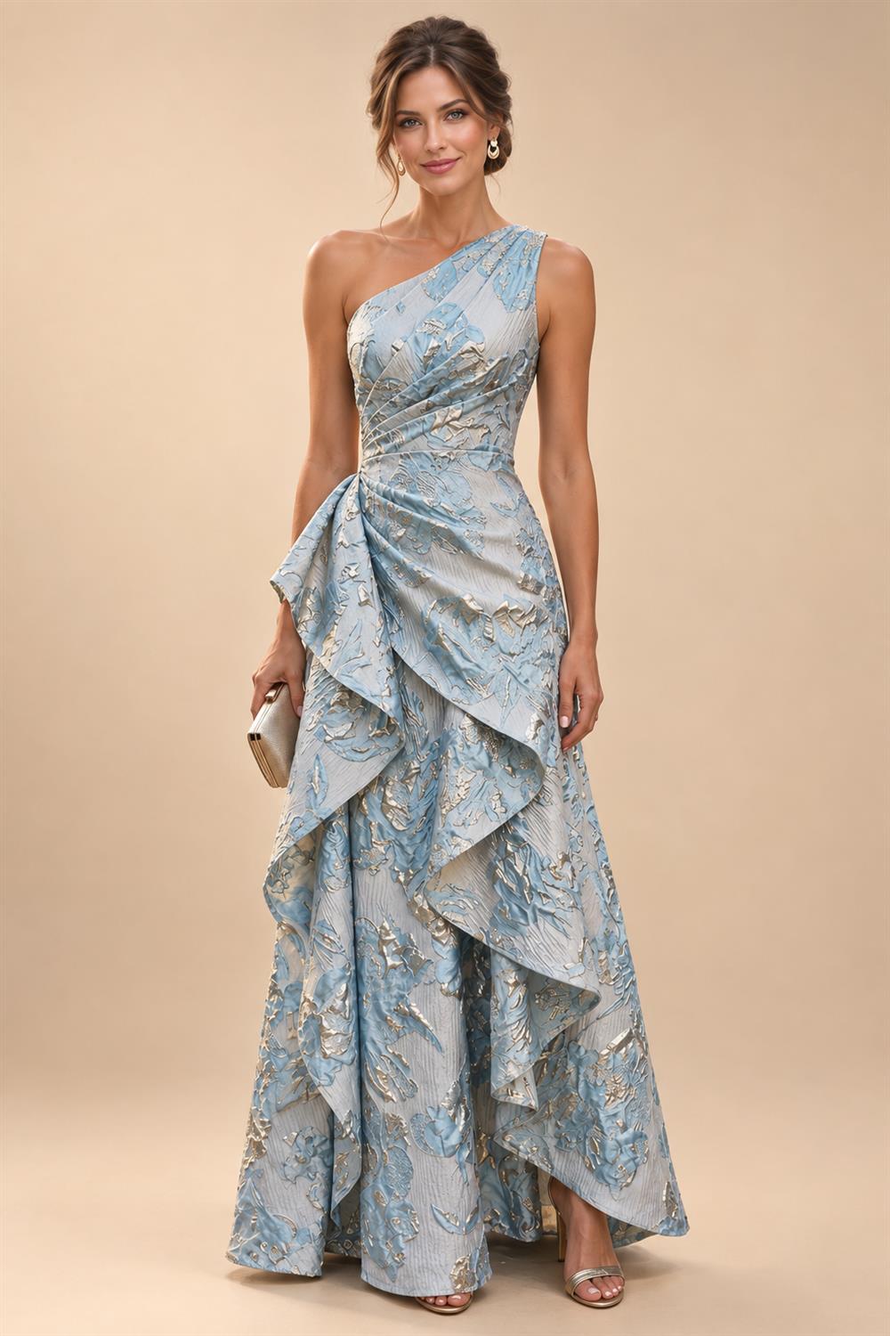 Satin Scoop Neck Mother of the Bride & Groom Dresses with 3D Flower (SHI22500338)