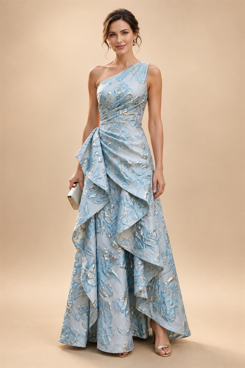 A-Line/Princess Scoop Neck Chiffon Floor-Length Mother of the Bride & Groom Dresses for Women (SHI22501635)