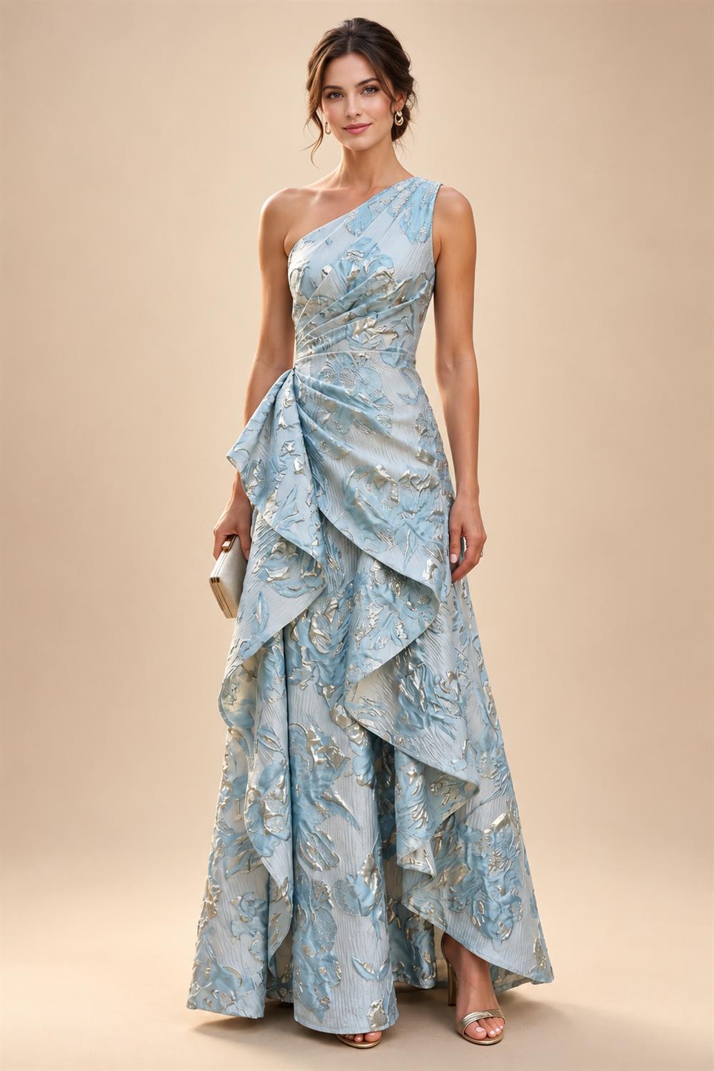 Chiffon Lace A-Line/Princess Off Shoulder Long Mother of the Bride & Groom Dresses with Ruched Waist & Sweep Train (SHI22501250)