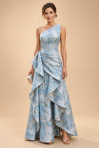 A-Line/Princess Scoop Illusion Lace Appliques Tea-Length Mother of the Bride Dresses with Pleated Ruffle (SHI22500105)