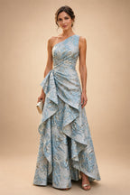 Chiffon Lace A-Line/Princess Off Shoulder Long Mother of the Bride & Groom Dresses with Ruched Waist & Sweep Train (SHI22501250)