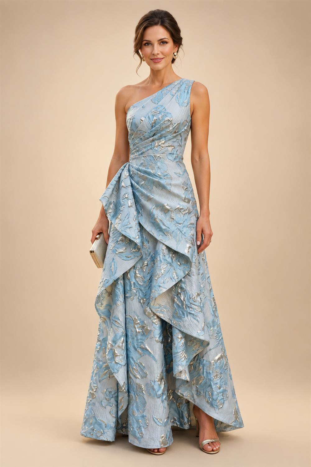 Sheath/Column Lace Appliques Maxi Mother of the Bride & Groom Dresses with Ruched Waist & Satin Bodice (SHI22501596)
