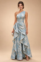 A-Line/Princess Scoop Neck Pleated Satin Evening Dresses with Sequins (SHI22500066)