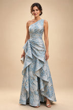 A-Line/Princess V-Neck Chiffon Maxi Mother of the Bride & Groom Dresses with Feather Trim & Pleats (SHI22501651)