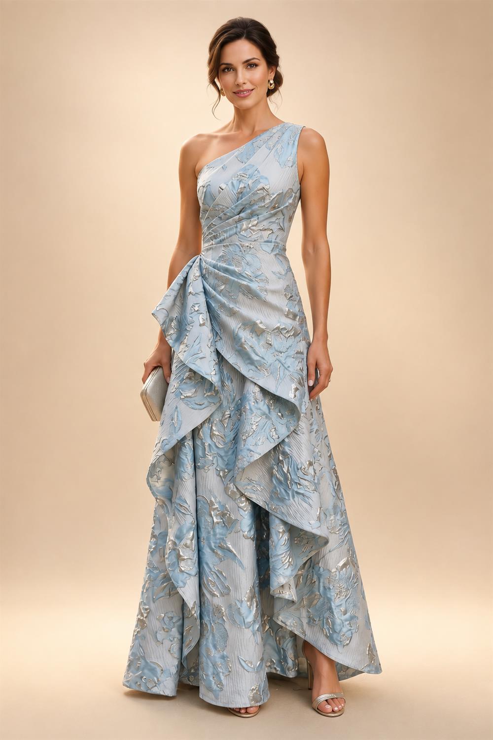 A-Line/Princess V-Neck Chiffon Floor-Length Mother of the Bride & Groom Dresses with Lace Appliques & Pleats (SHI22501605)