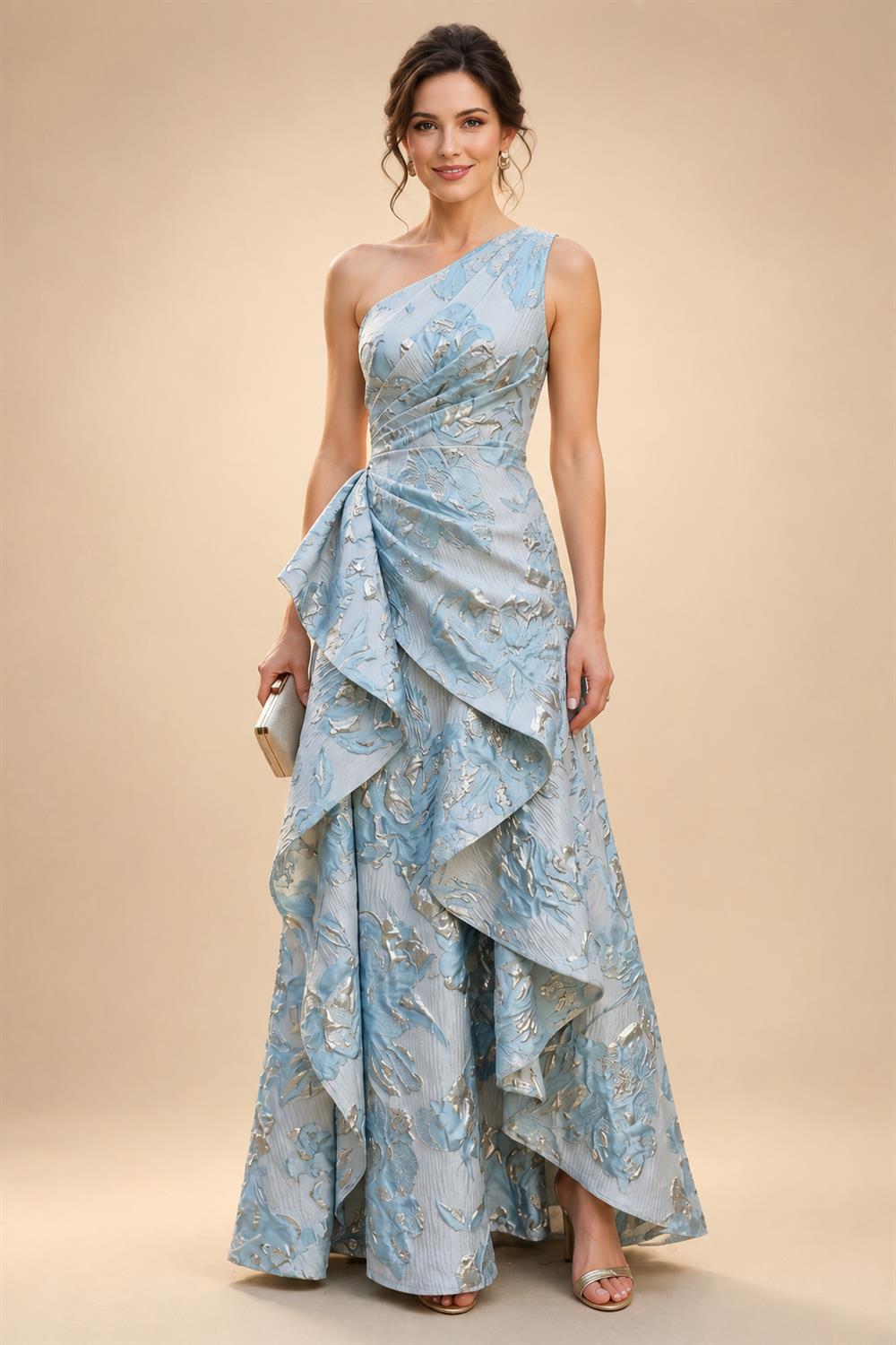 Sheath/Column V-Neck Sequin Maxi Mother of the Bride & Groom Dresses with Ruched Waist & Side Sash (SHI22501697)