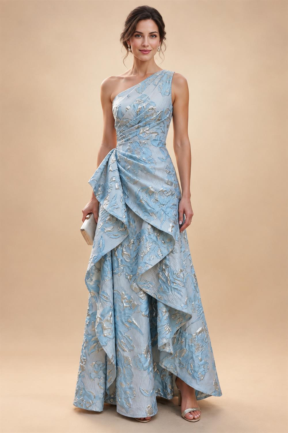 Scoop Neck Floral Print Mermaid Mother of the Bride Dresses (SHIR1110328)