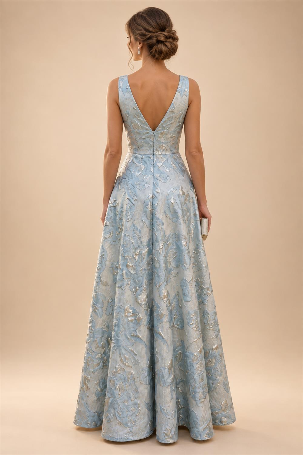 Floral Print A-Line/Princess Scoop Neck Floor-Length Mother of the Bride & Groom Dresses with Pockets (SHI22500916)