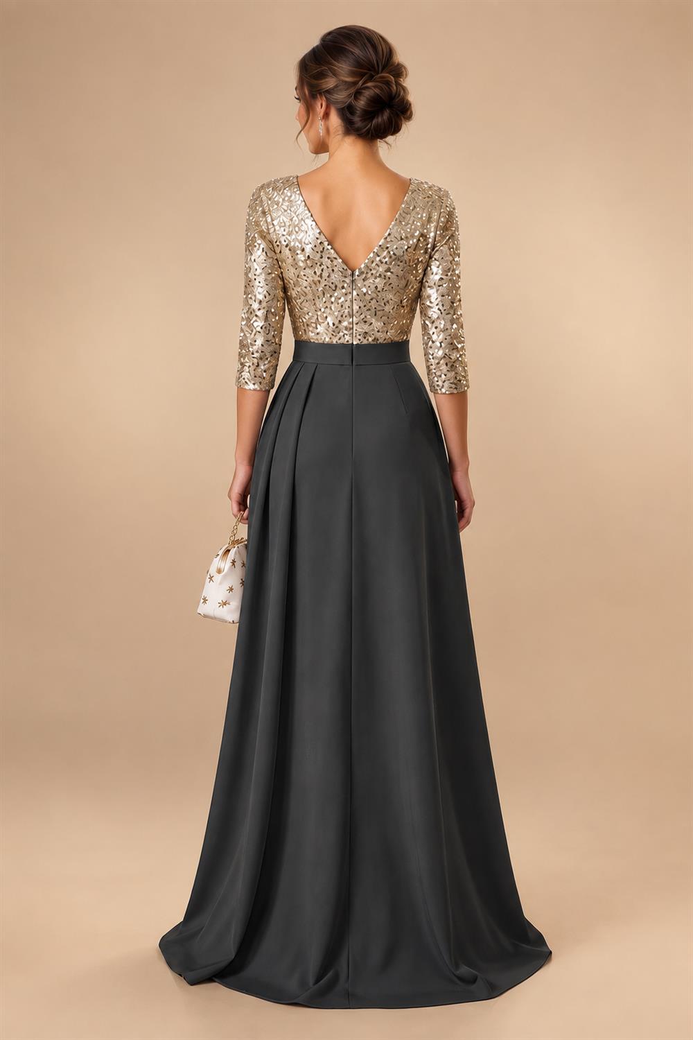 A-Line/Princess V-Neck Floor-Length Mother of the Bride & Groom Dresses with Ruffles & Ruched Waist (SHI22501284)