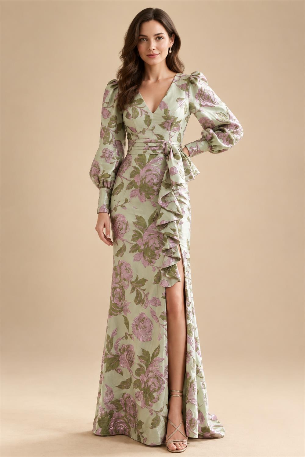 Sheath/Column Scoop Neck Velvet Maxi Mother of the Bride & Groom Dresses with Ruched Waist (SHI22501595)