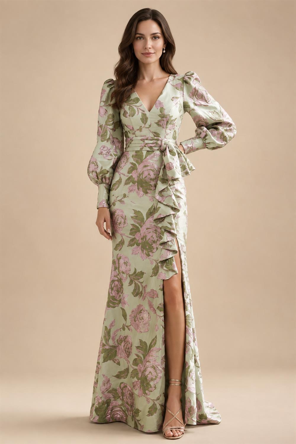 A-Line/Princess Scoop Neck Satin High-Low Mother of the Bride & Groom Dresses with Ruffles & Bow (SHI22501630)
