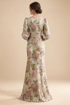 A-Line/Princess V-Neck Chiffon Maxi Mother of the Bride & Groom Dresses with Ruffles, Slit, Ruched Waist & Rhinestones (SHI22501628)