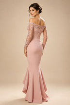 Jumpsuit V Neck Half Sleeve Long Sparkling Mother of the Bride Dresses with Belt (SHI22500201)