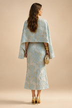 Jacquard A-Line/Princess V-Neck Floor-Length Mother of the Bride & Groom Dresses with Belt (SHI22500943)