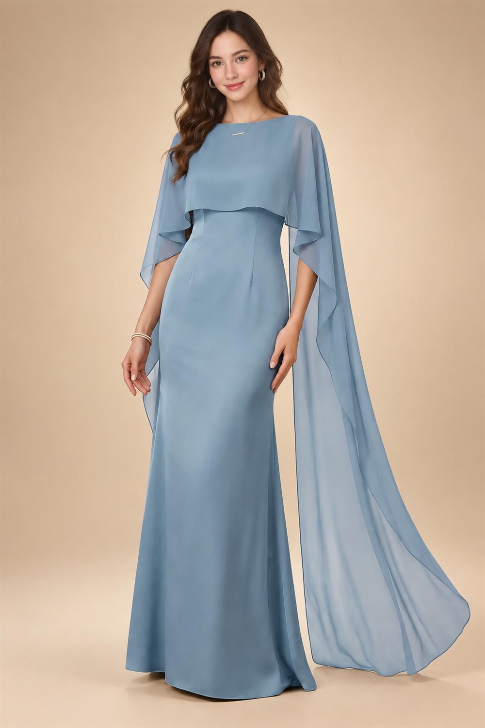 V Neck Satin Pleated Mermaid Mother of the Bride Dresses (SHIR1110589)