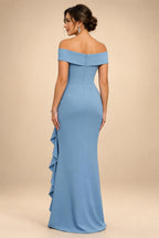 Jacquard A-Line/Princess V-Neck Tea-Length Mother of the Bride & Groom Dresses with Ruched Waist (SHI22501056)