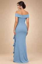 Jacquard A-Line/Princess V-Neck Tea-Length Mother of the Bride & Groom Dresses with Ruched Waist (SHI22501056)