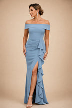 A-Line Floor Length One Shoulder Long Mother of the Bride Dresses with Lace (SHI22500179)