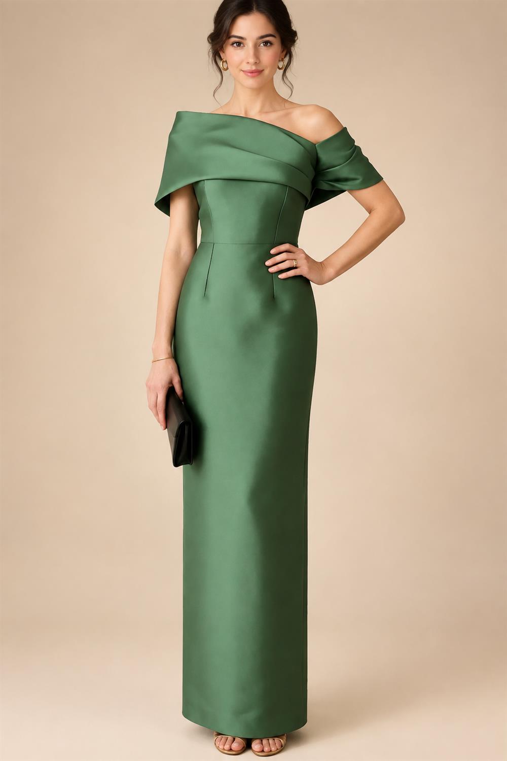 3/4 Sleeve Round Neck A-Line Midi Chiffon Mother of the Bride Dresses with Jacket (SHI22500386)