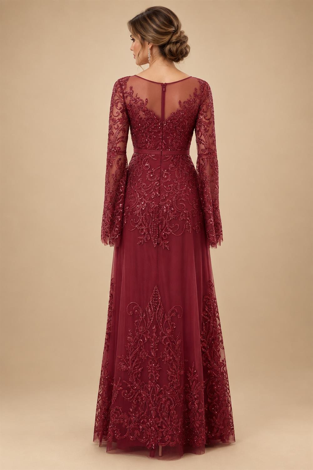 A-Line Chiffon Floral Print 3/4 Cape Sleeves Tiered Mother of the Bride & Groom Dresses with Beaded Waist Embellishment (SHI22500669)