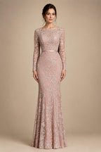 Scoop Neck Floral Print Mermaid Mother of the Bride Dresses (SHIR1110328)