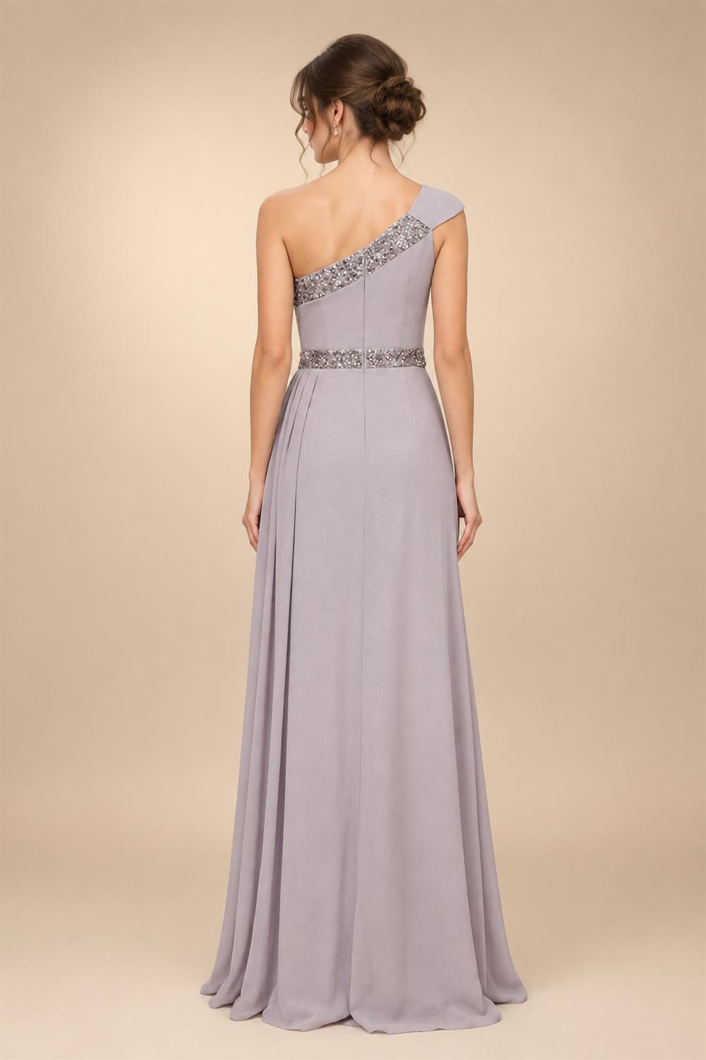 Chiffon A-Line/Princess One Shoulder Floor-Length Mother of the Bride & Groom Dresses with Ruffles & Ruched Waist (SHI22501248)