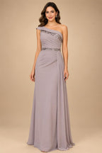 A-Line Pleated Chiffon One Shoulder Floor-Length Mother of the Bride & Groom Dresses (SHI22500625)