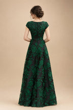 Sequin Floral Sheath/Column V-Neck Floor-Length Mother of the Bride & Groom Dresses with Ruched Waist (SHI22500972)