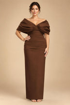V Neck Satin Pleated Mermaid Mother of the Bride Dresses (SHIR1110589)