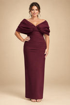 V Neck Satin Pleated Mermaid Mother of the Bride Dresses (SHIR1110589)