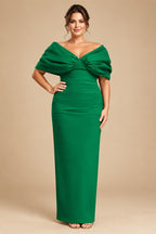 V Neck Satin Pleated Mermaid Mother of the Bride Dresses (SHIR1110589)