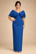 V Neck Satin Pleated Mermaid Mother of the Bride Dresses (SHIR1110589)