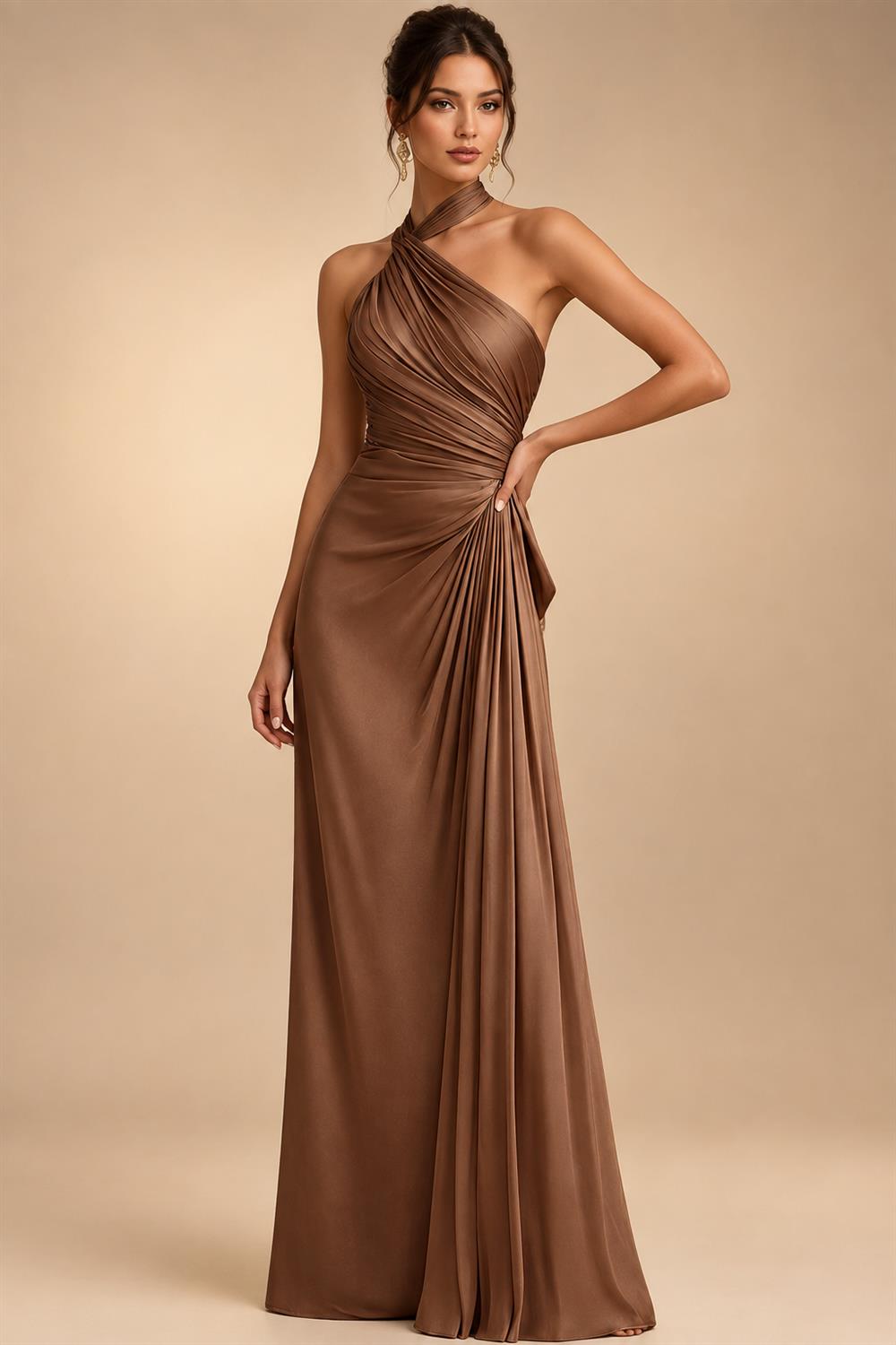 Sheath/Column V-Neck Jacquard Maxi Mother of the Bride & Groom Dresses with Ruffles & Slit (SHI25001047)