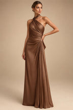 Mermaid/Trumpet One Shoulder Floral Embroidery Maxi Mother of the Bride & Groom Dresses with Side Sash & Ruched Waist (SHI22501626)