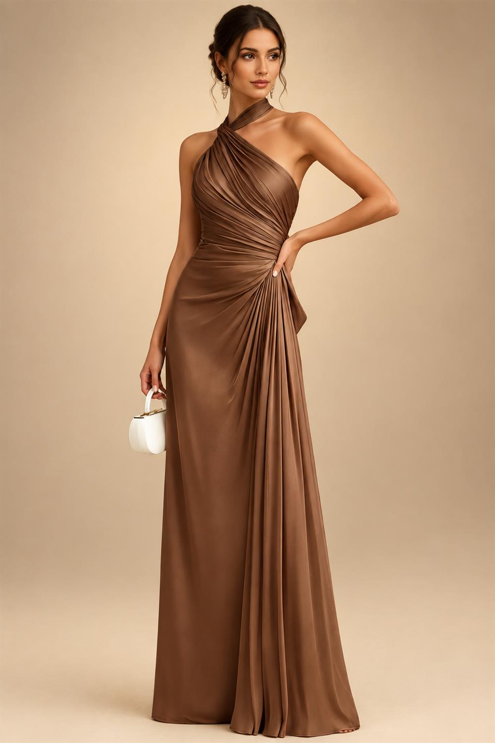 A-Line/Princess Scoop Illusion Lace Appliques Tea-Length Mother of the Bride Dresses with Pleated Ruffle (SHI22500105)
