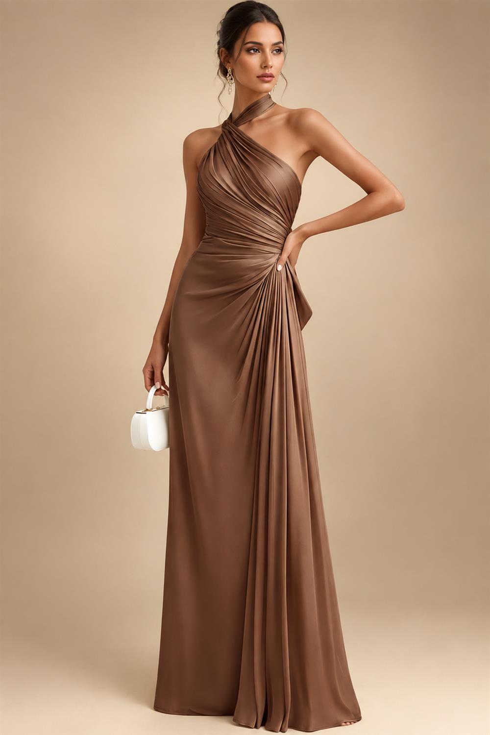 A-Line/Princess Scoop Neck Satin Tea-Length Mother of the Bride Dresses with Pockets (SHI22500122)