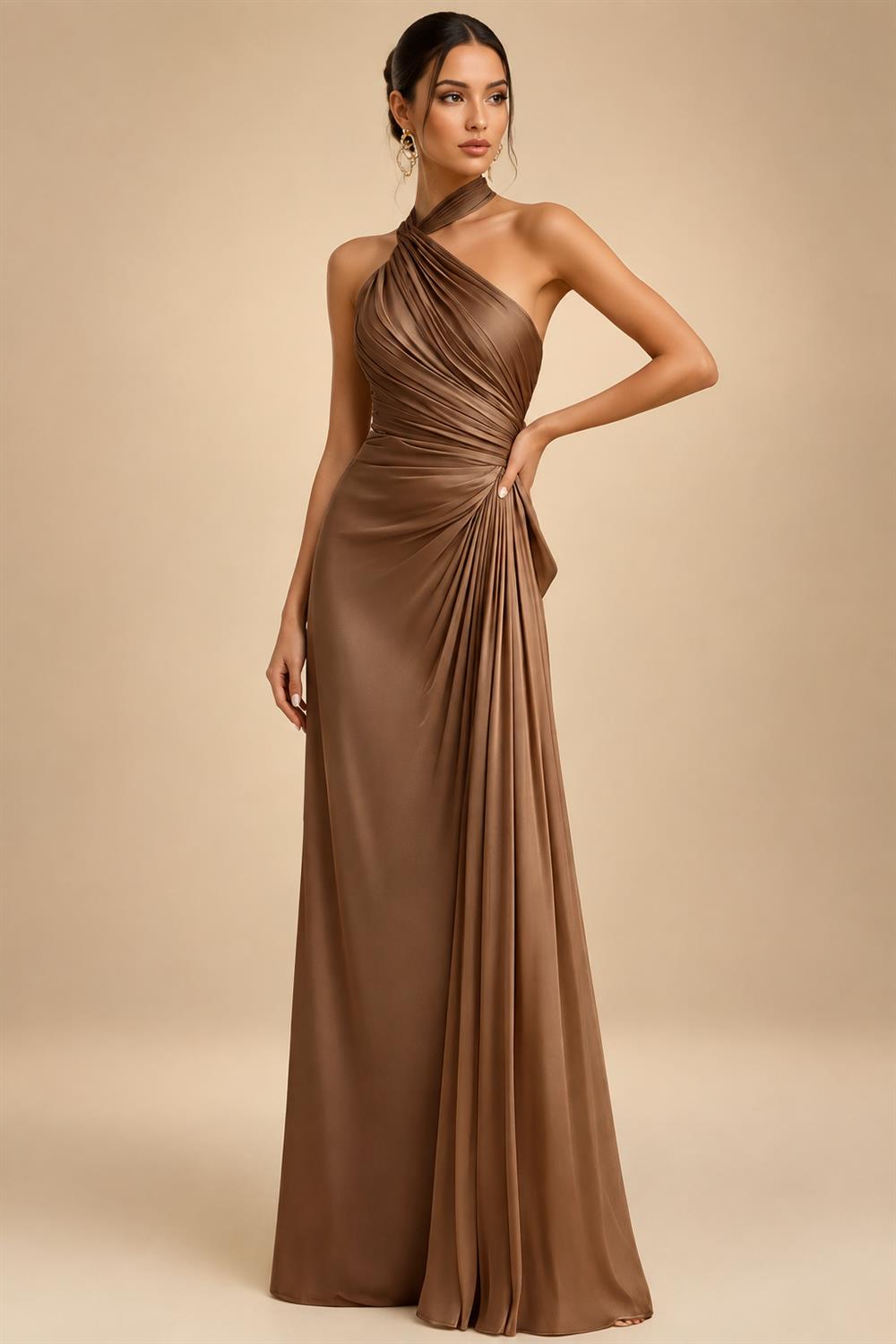 A-Line/Princess Scoop Neck Satin High-Low Mother of the Bride & Groom Dresses with Lace Appliques, Ruffles & Pleats (SHI22501633)