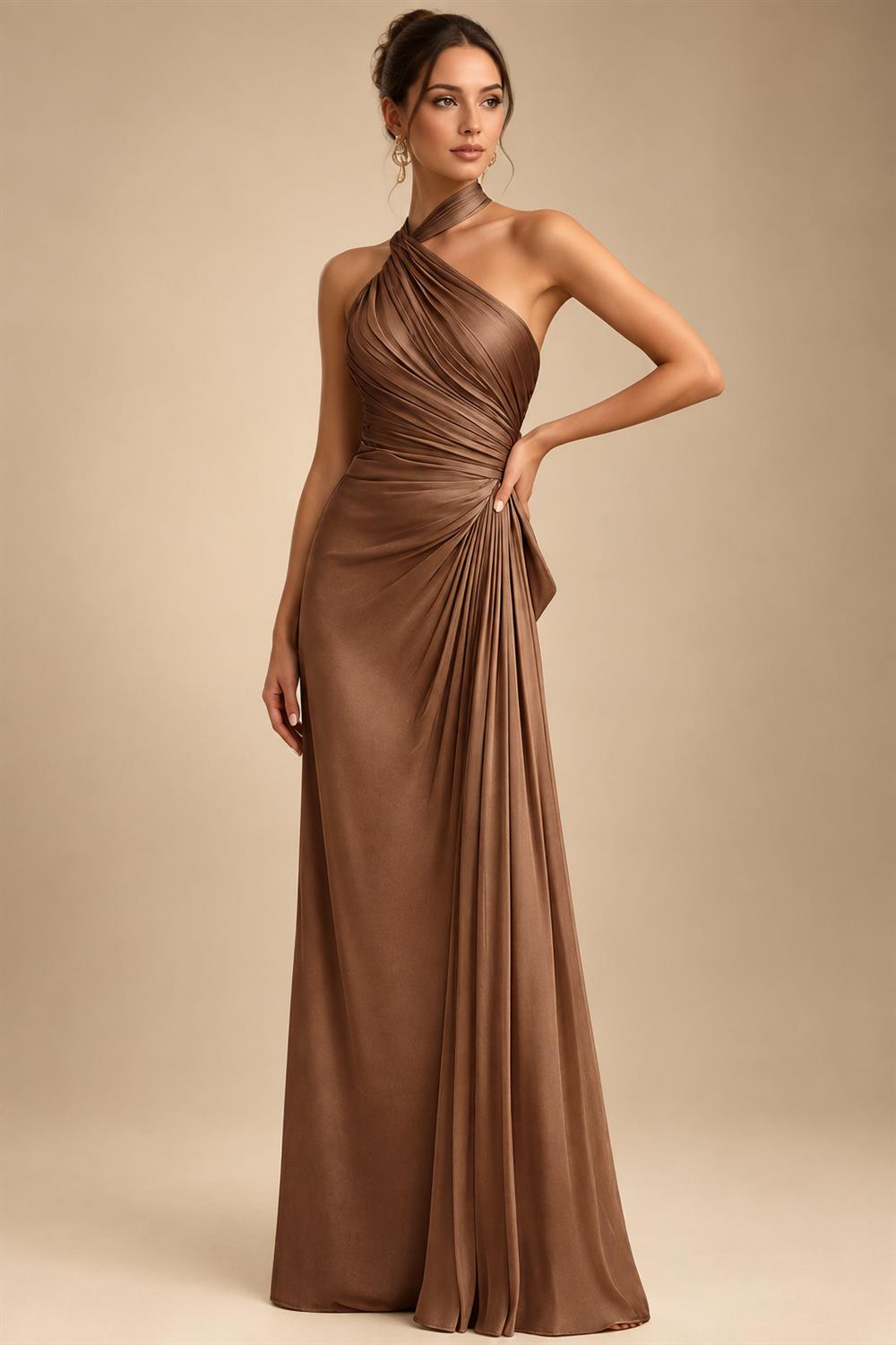 A-Line Chiffon 3/4 Flutter Sleeves Mother of the Bride & Groom Dresses with Beaded Lace Embroidered Bodice (SHI22500645)