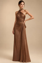A-Line/Princess Scoop Neck Tea-Length Mother of the Bride & Groom Dresses with Ruffles & Ruched Waist (SHI22501287)