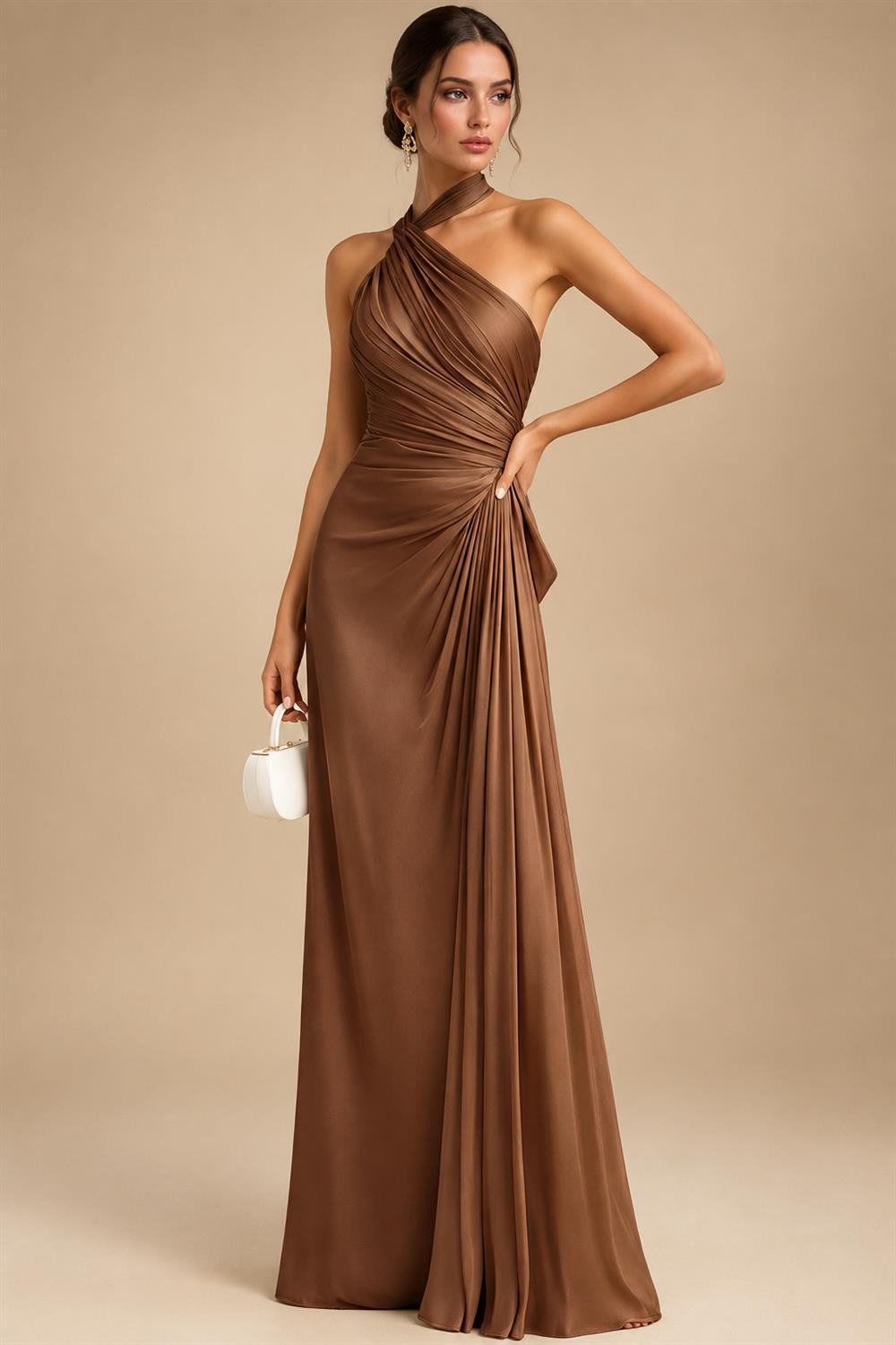 Sheath/Column Lace Appliques Maxi Mother of the Bride & Groom Dresses with Ruched Waist & Satin Bodice (SHI22501596)