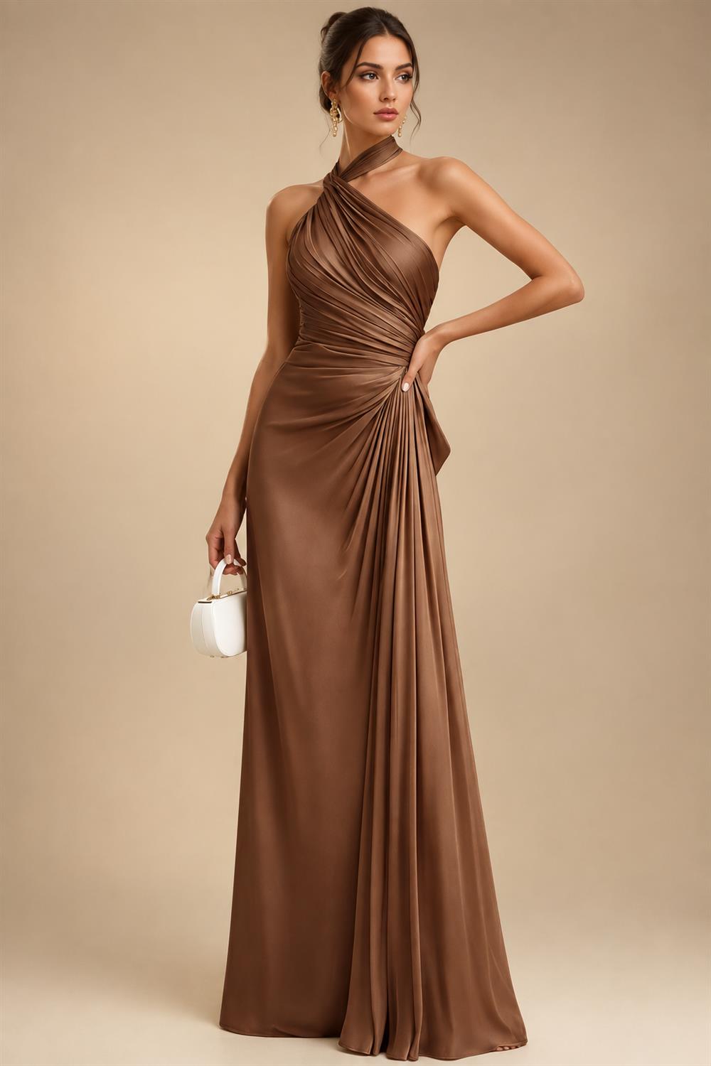 Sheath/Column Strapless Stretch Jersey Maxi Mother of the Bride & Groom Dresses with 3D Flowers & Slit (SHI22501694)