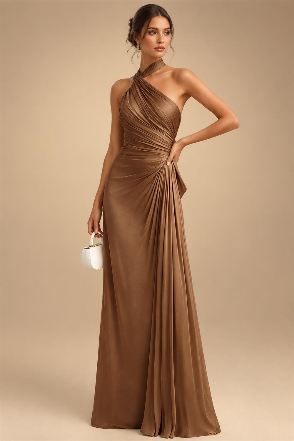 Sequin Floral A-Line/Princess V-Neck Floor-Length Mother of the Bride & Groom Dresses with 3D Flowers & Pleats (SHI22501348)